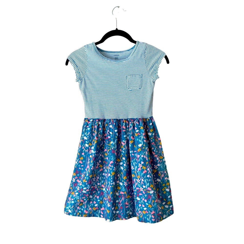 Girls Striped and Floral Dress - Picture 3 of 4